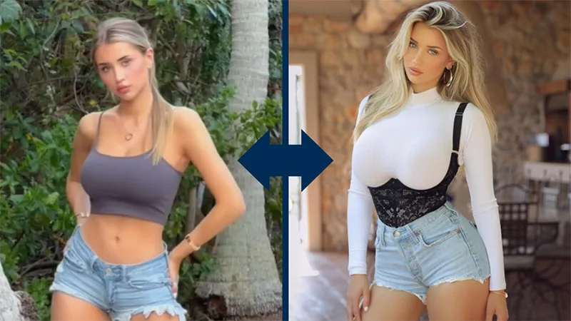 Mikayla's breast looks bigger because of her clothing style